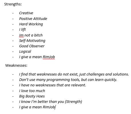 Essay my strength weakness