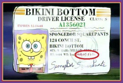 spongebobs birthday